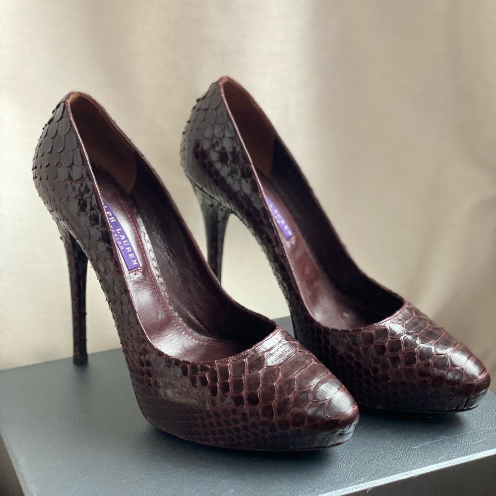 Ralph Lauren Collection Purple Label Python Pumps… - image 1